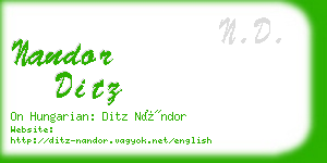 nandor ditz business card